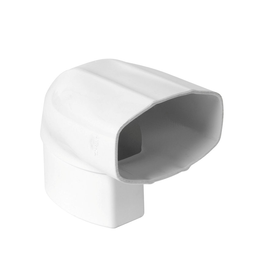 Nicoll Techtan Ovation hwa bocht 87°, pvc, gedraaid, inw. lijm x verj. spie, wit, 90 x 56 mm