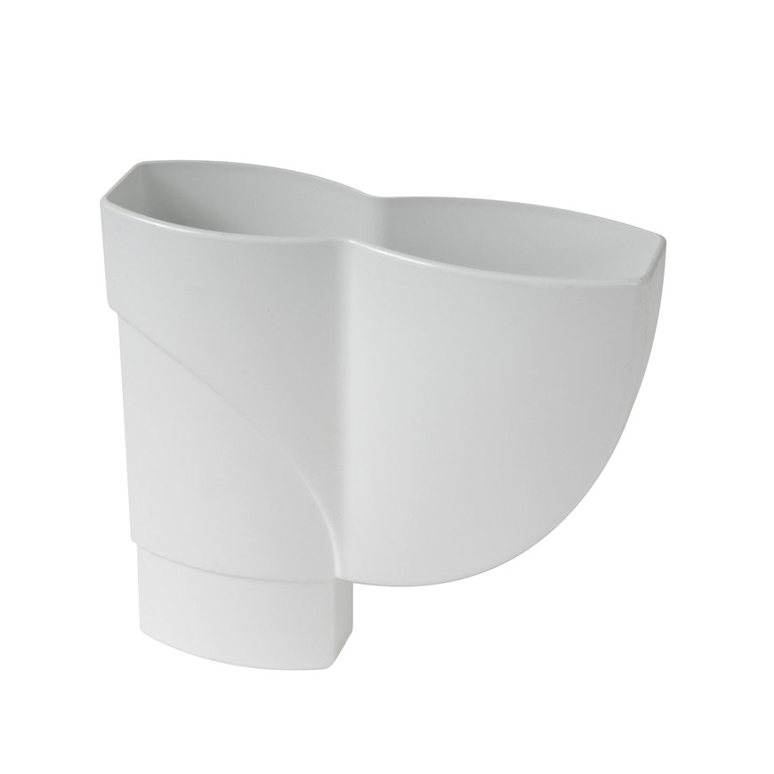 Nicoll Techtan Ovation hwa hamvormige verzamelbak, pvc, 2x inw lijm x verjongd spie, wit, 90x56mm
