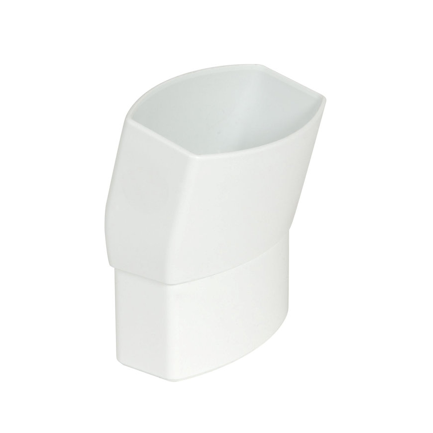 Nicoll Techtan Ovation hwa bocht 15°, pvc, inwendig lijm x verjongd spie, wit, RAL 9010, 90 x 56 mm