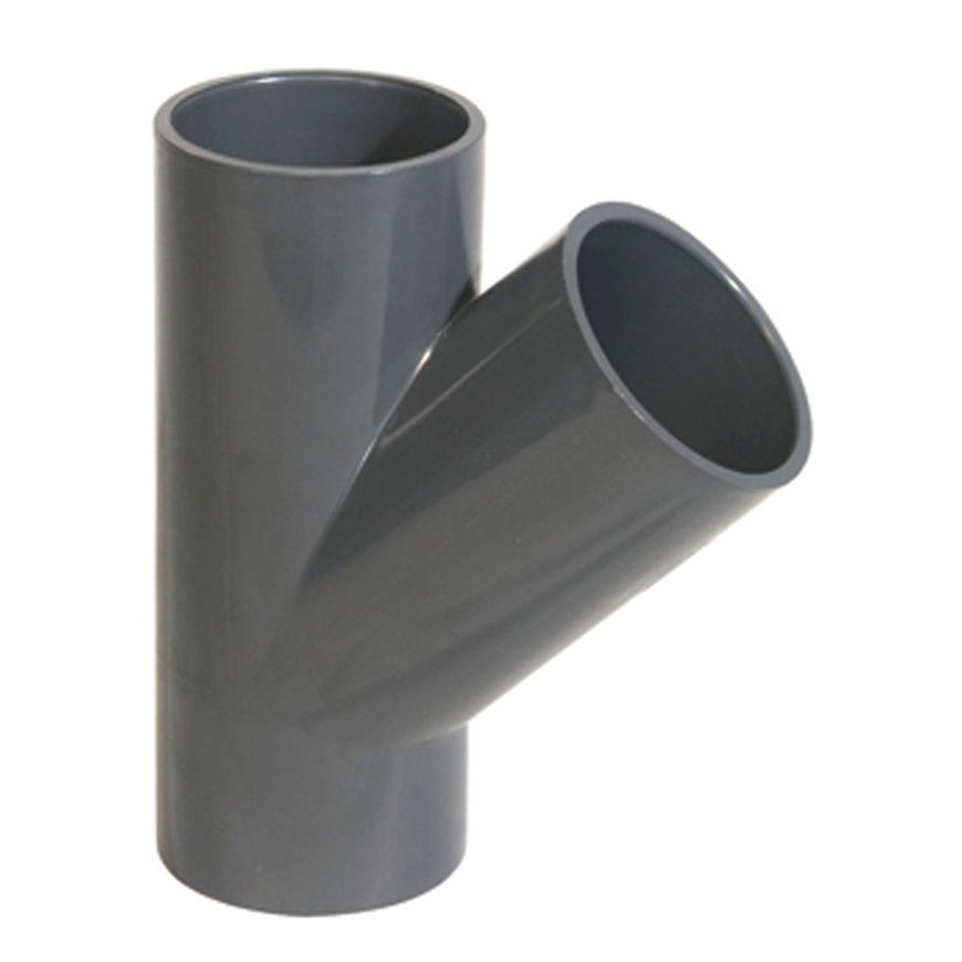 Pimtas pvc T-stukken 45° 3x inwendig lijm