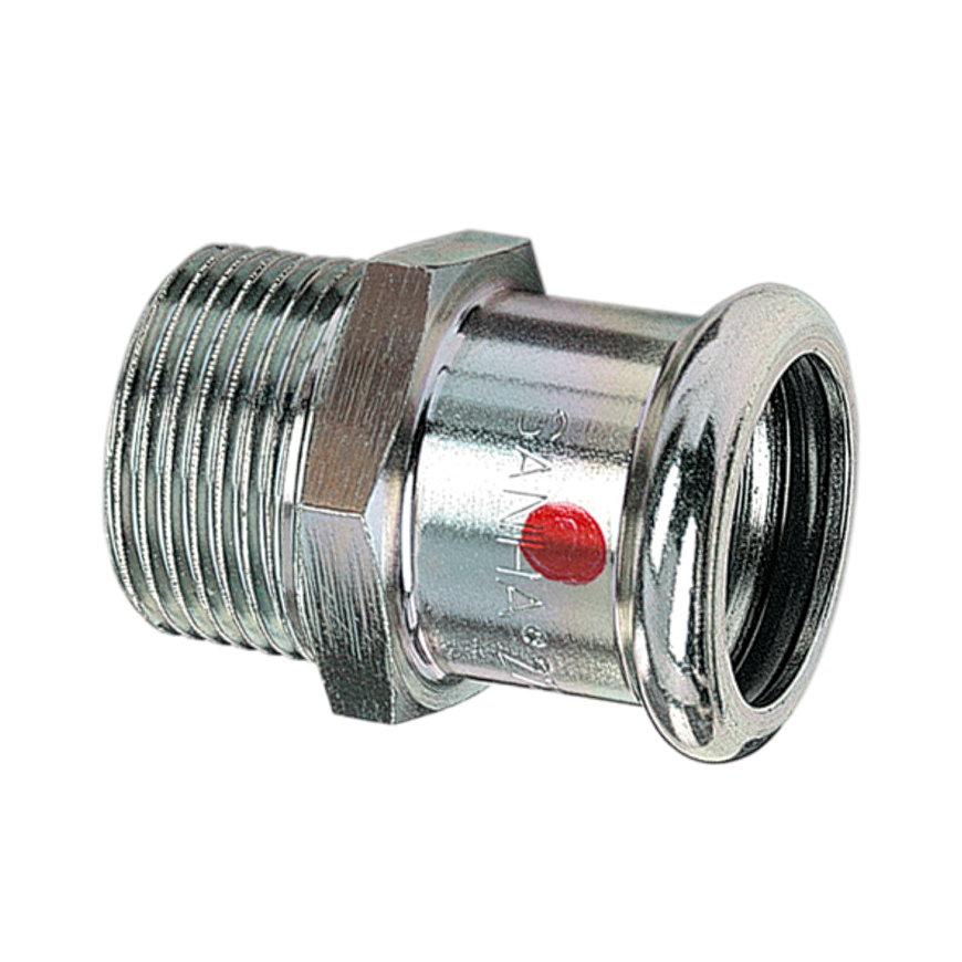 Sanha Therm draadkoppeling, staal, buitendraad x pers, ½" x 22 mm
