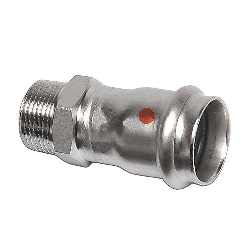 Sanha NiroTherm draadkoppeling, pers x buitendraad, 108 mm x 4"