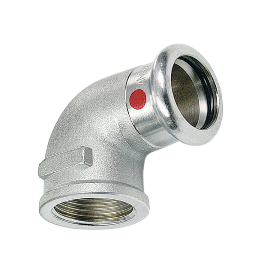 Sanha Therm schroefknie 90°, staal, binnendraad x pers, 18 mm x ½"