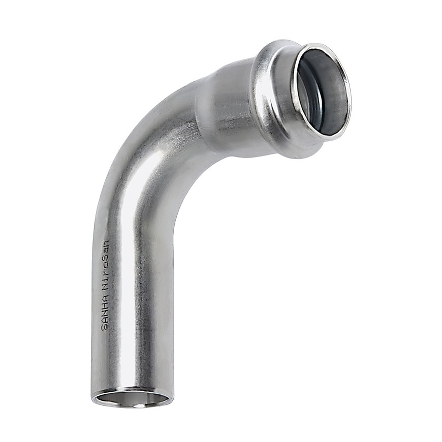 Sanha NiroSan bocht 90°, rvs 316L, steek x pers, 15 mm