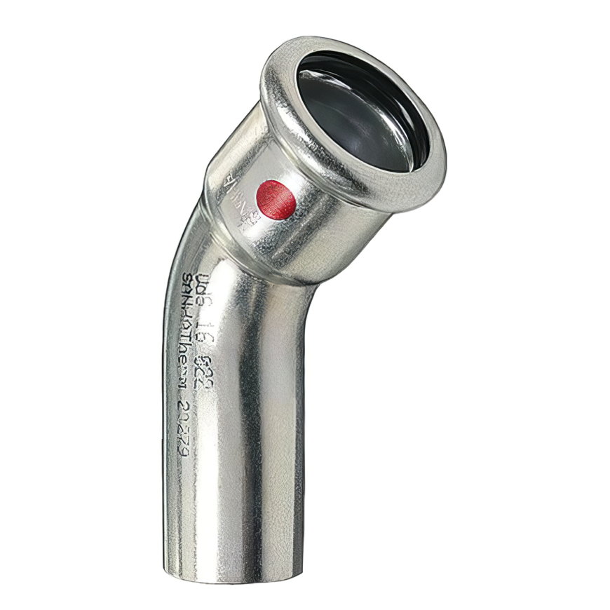 Sanha Therm bocht 45°, staal, spie x pers, 108 mm