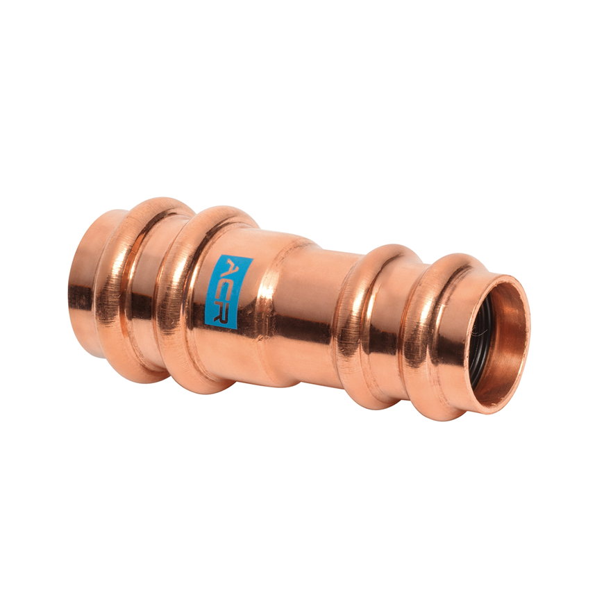 Sanha ACR Copper Press verloopkoppeling, koper, 2x pers, ½" x 3/8", zak à 5 stuks