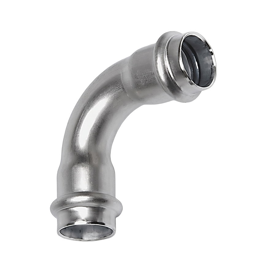 Sanha NiroSan bocht 90°, rvs 316L, 2x pers, 15 mm