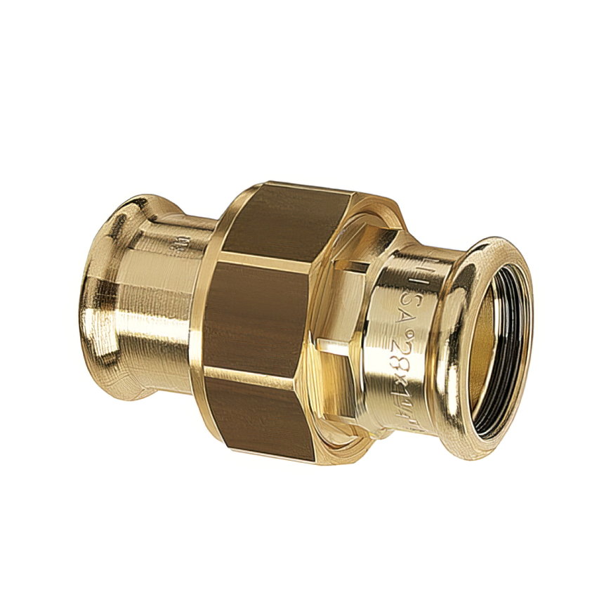 Sanha PuraPress 3-delige koppeling, brons, 2x pers, 15 mm