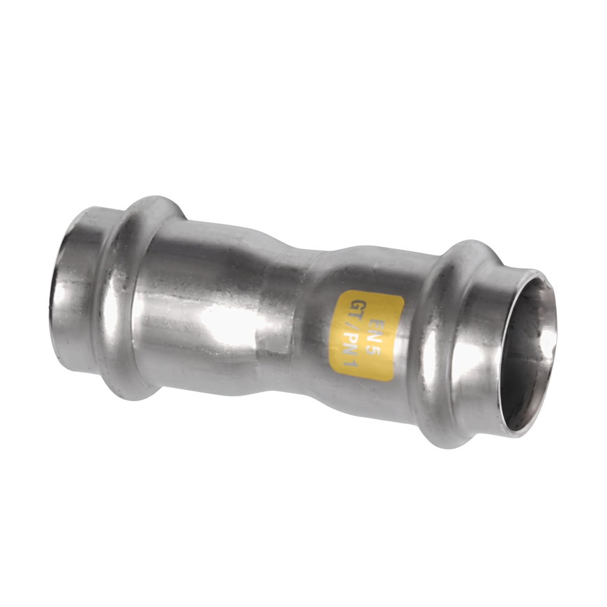 Sanha NiroSan Gas koppeling, rvs 316L, 2x pers, 22 mm