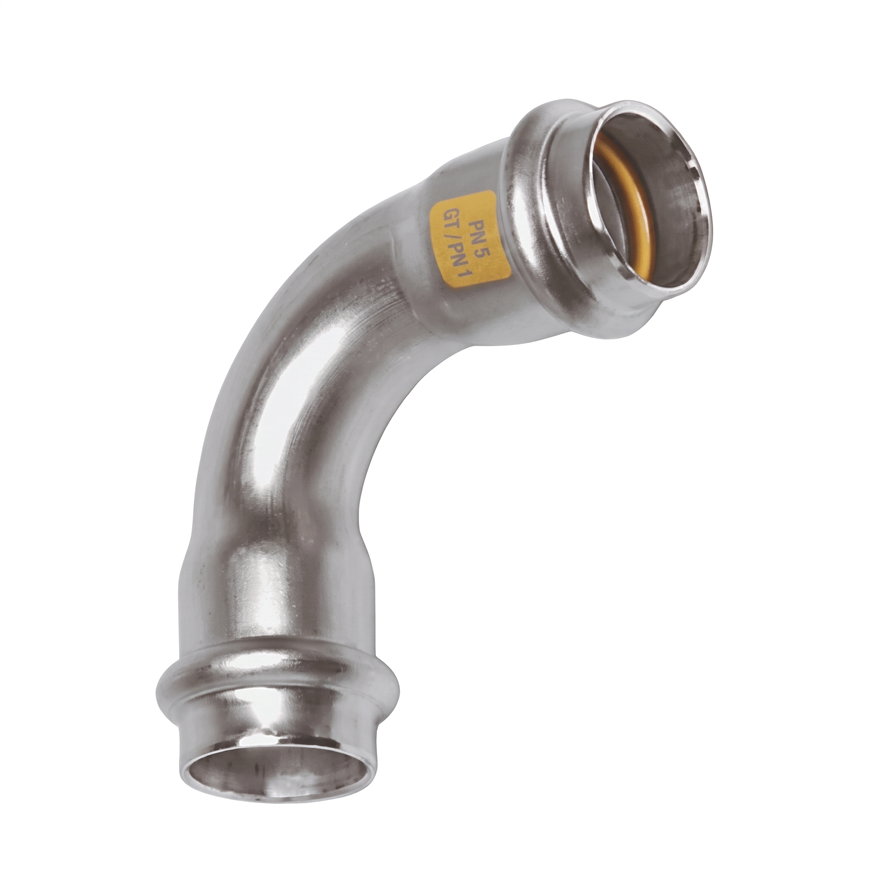 Sanha NiroSan Gas bocht 90°, rvs 316L, 2x pers, 22 mm