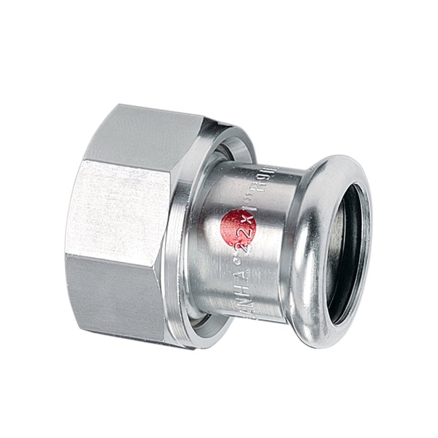 Sanha Therm 2-delige koppeling, staal, pers x binnendraad, 22 mm x ¾"