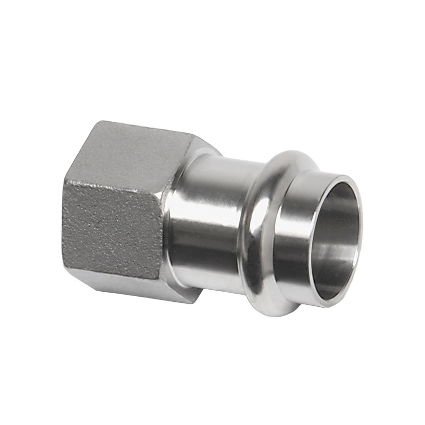 Sanha NiroSan schroefkoppeling, rvs 316L, binnendraad x pers, ½" x 15 mm