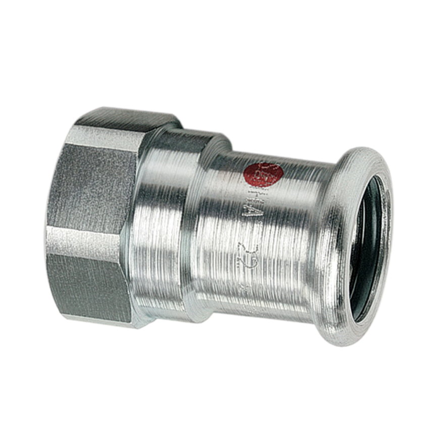 Sanha Therm schroefkoppeling, staal, pers x binnendraad, 15 mm x ½"