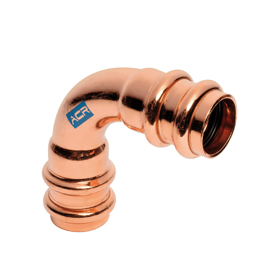 Sanha ACR Copper Press bocht 90°, koper, 2x pers, 3/8", zak à 5 stuks