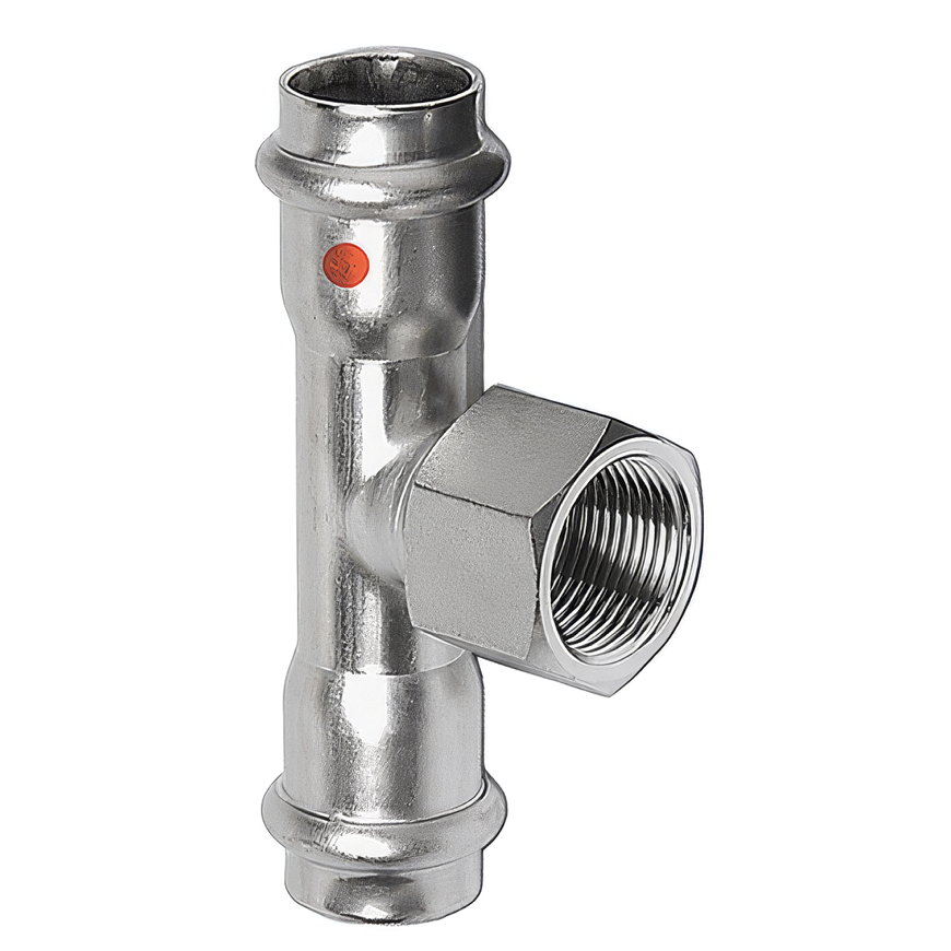 Sanha NiroTherm schroef T-stuk 90°, 2x pers / 1x binnendraad, 35 mm x 1¼" x 35 mm