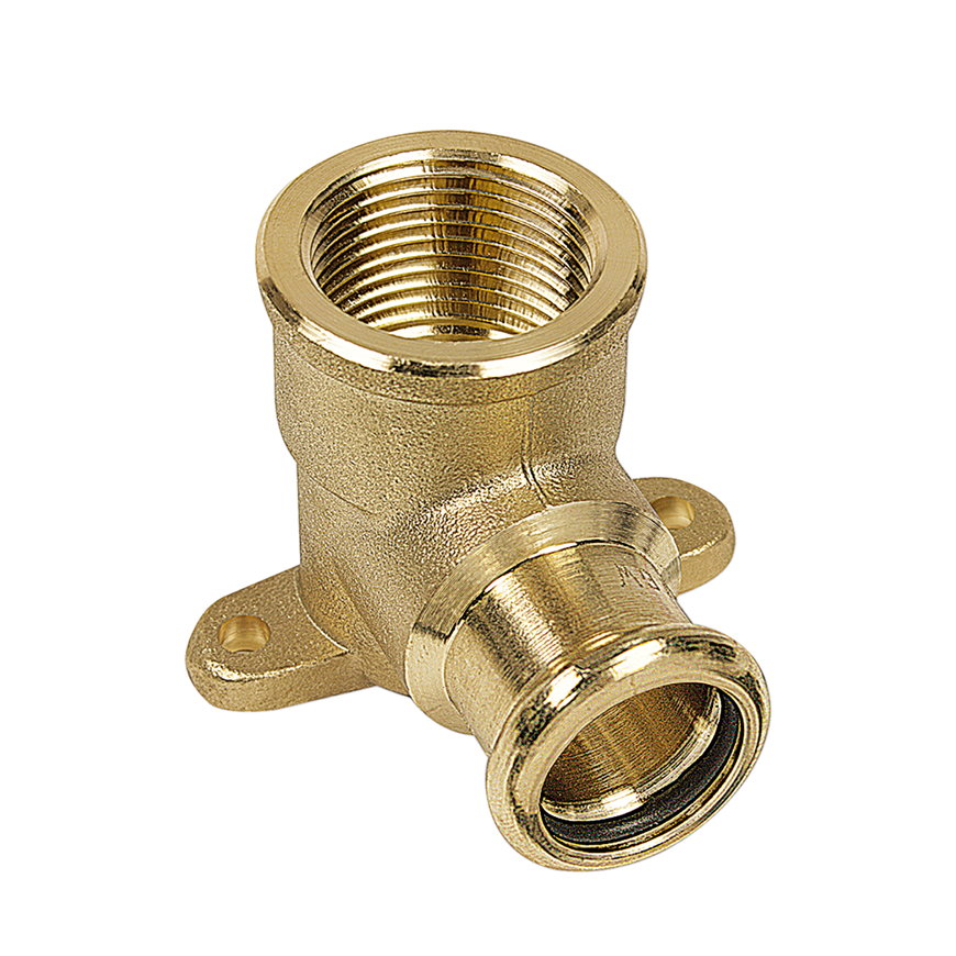 Sanha PuraPress muurplaat, brons, binnendraad x pers, ½" x 22 mm