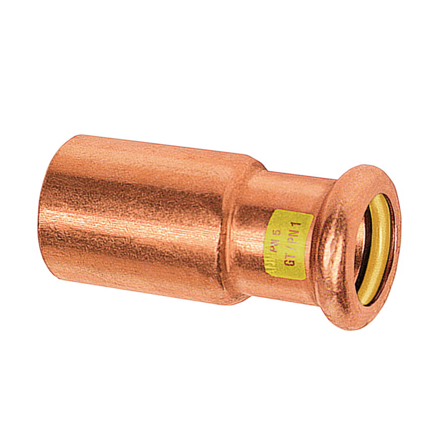 Sanha Press Gas verloopkoppeling, koper, spie x pers, 28 x 22 mm
