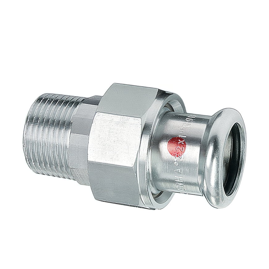 Sanha Therm 3-delige koppeling, staal, pers x buitendraad, 18 mm x ½"