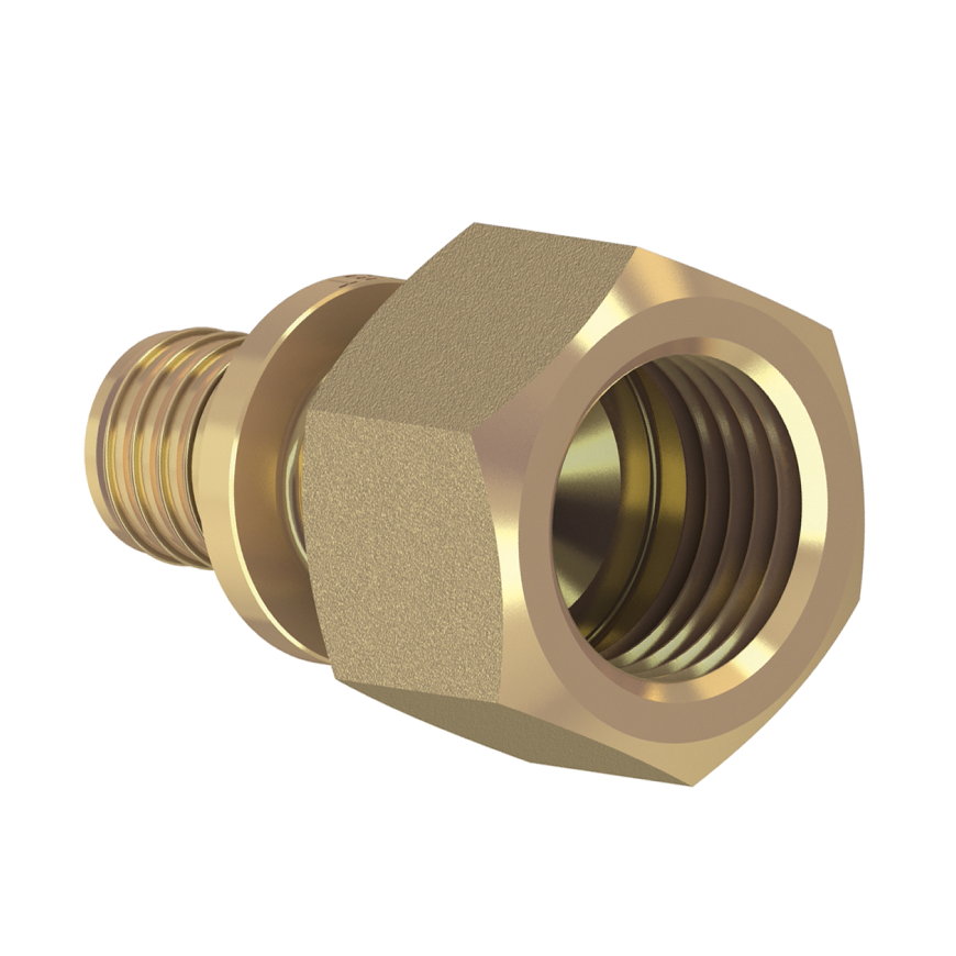 TECEflex schroefkoppeling, messing, pers x binnendraad, 32 mm x 1"