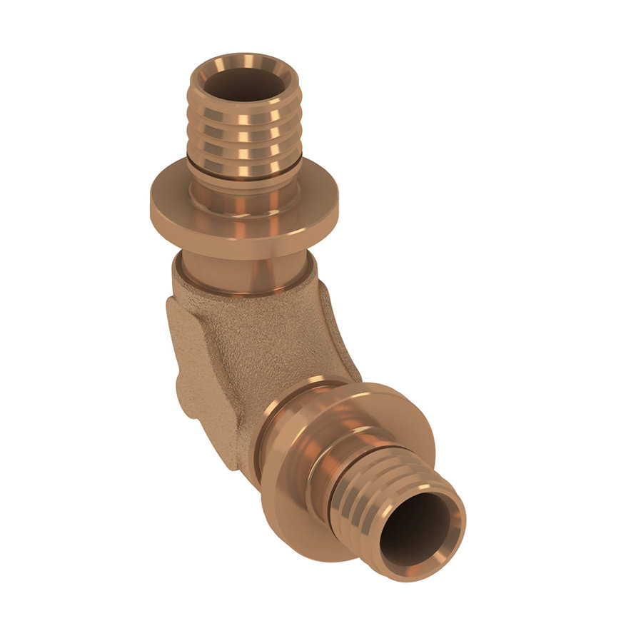 TECEflex knie 90° stromend, brons, 2x pers, 32 mm