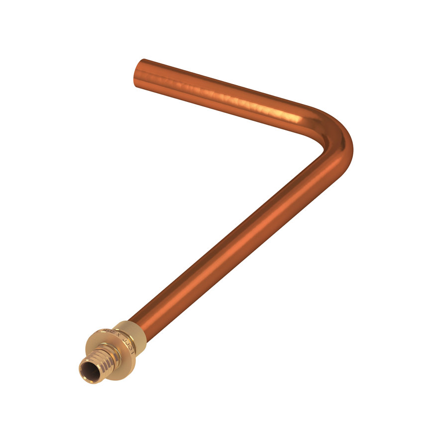 TECEflex overgangskoppeling, pers x soldeer / knel, 14 x 12 mm, l = 206 x 104 mm