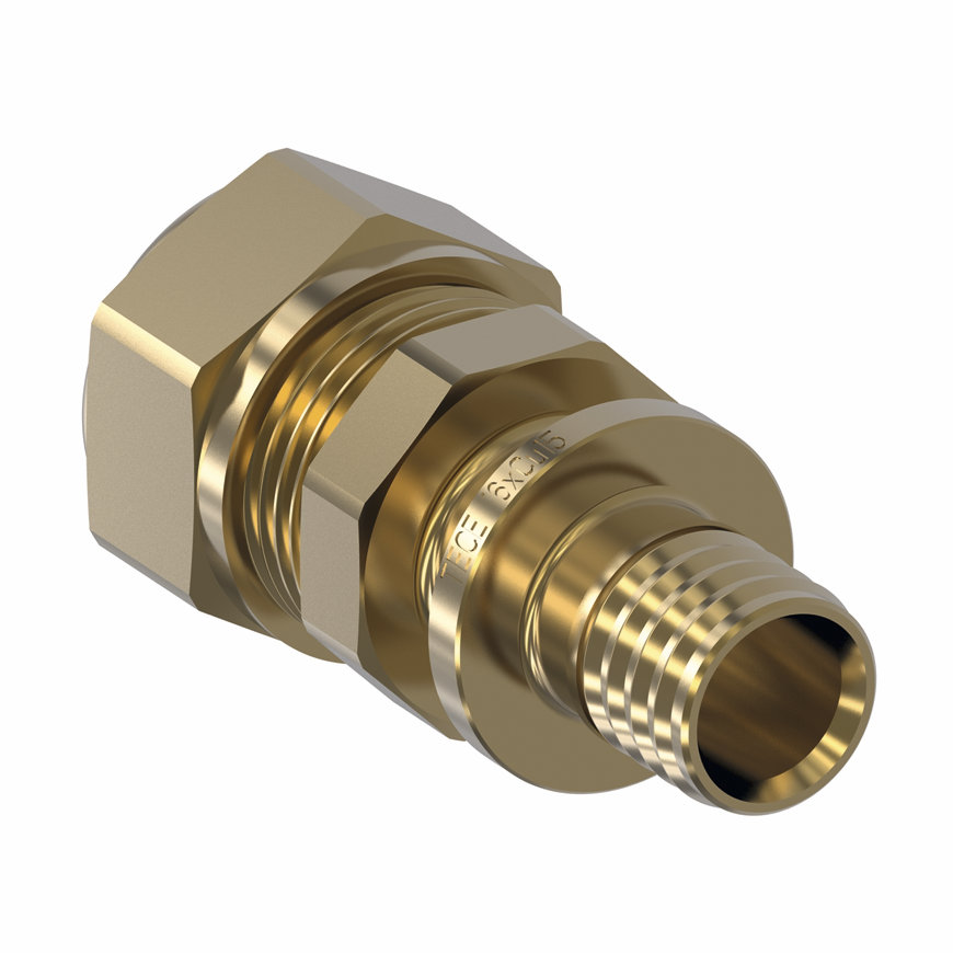 TECEflex verloopkoppeling, messing, knel x pers, 22 x 20 mm