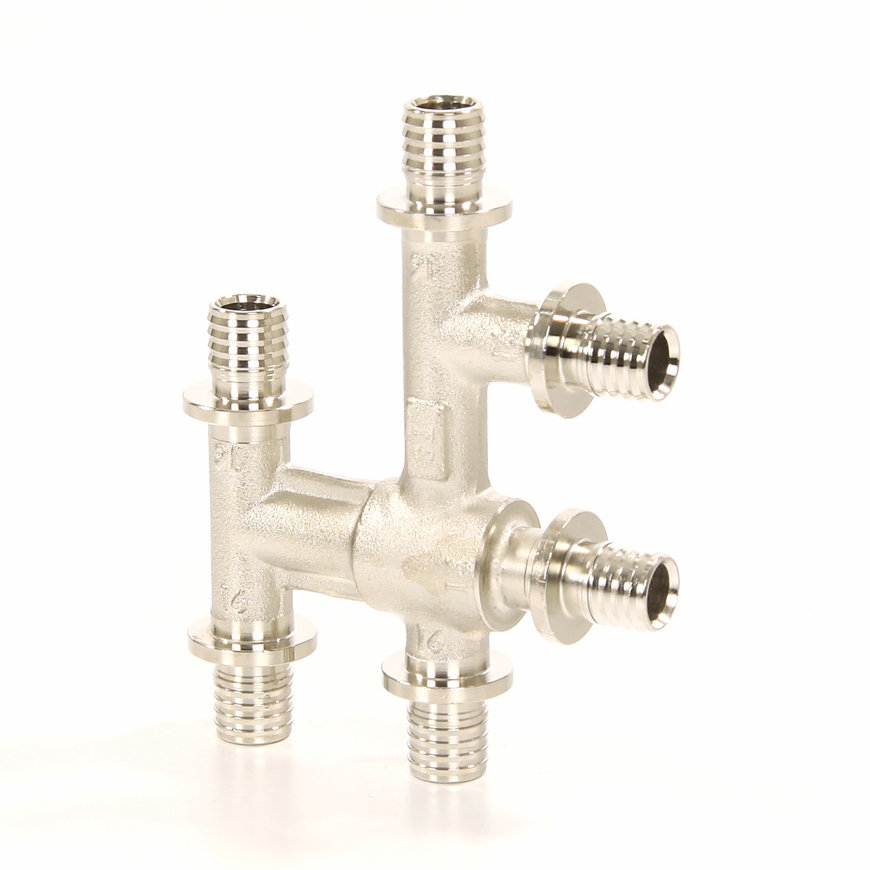 TECEflex kruisfitting, pers, 20 x 16 x 20 mm, vernikkeld