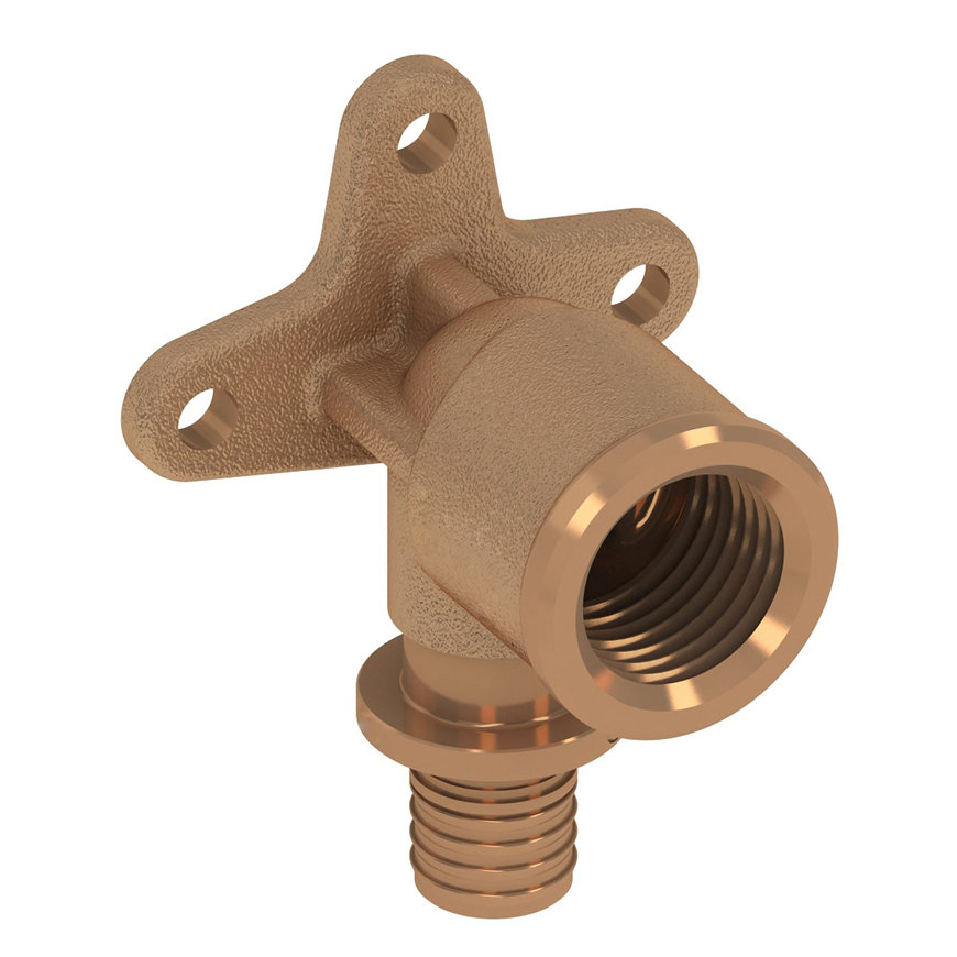 TECEflex muurplaat, brons, pers x binnendraad, 16 mm x ½"