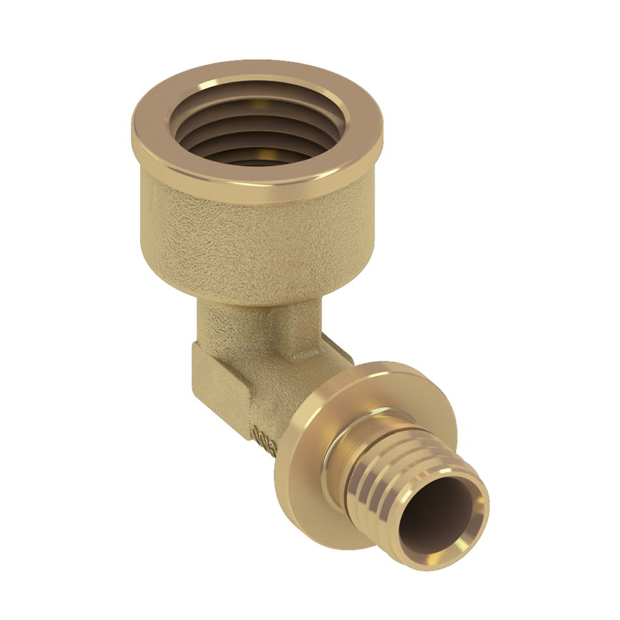 TECEflex schroefknie 90°, messing, pers x binnendraad, 25 mm x ¾"