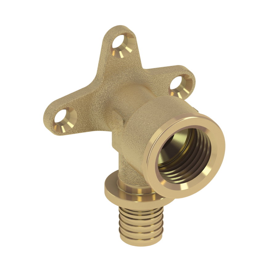 TECEflex muurplaat, messing, pers x binnendraad, 25 mm x ¾"