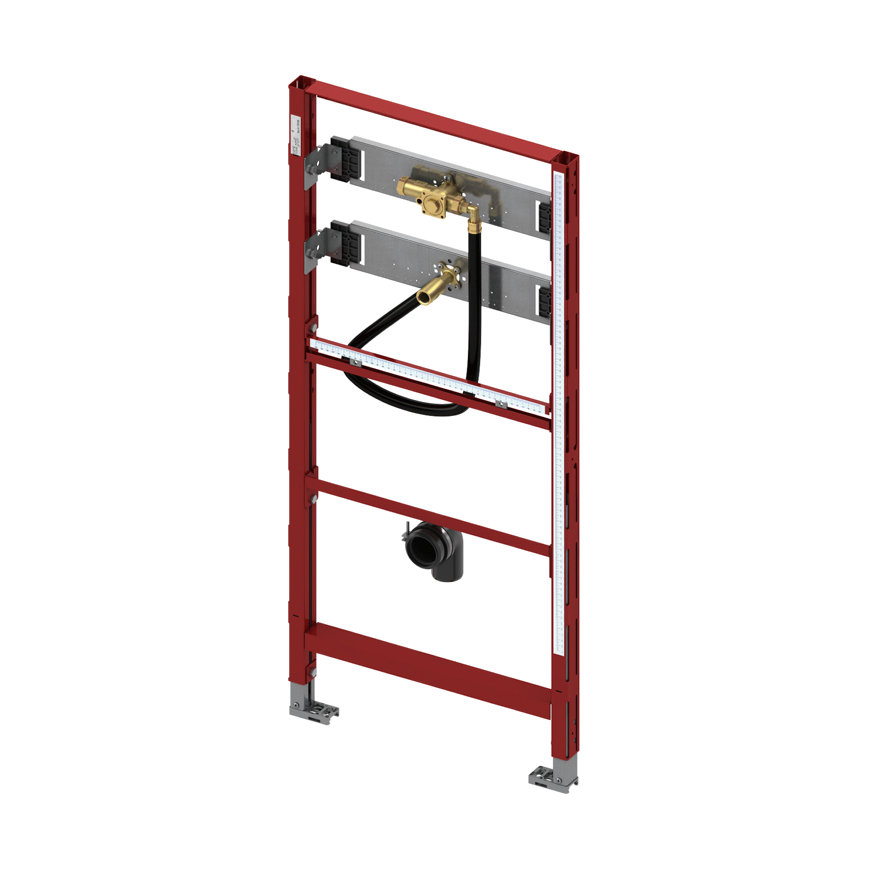 TECEprofil urinoir inbouwframe, met drukspoelerbehuizing U 1, bouwhoogte 1120 mm
