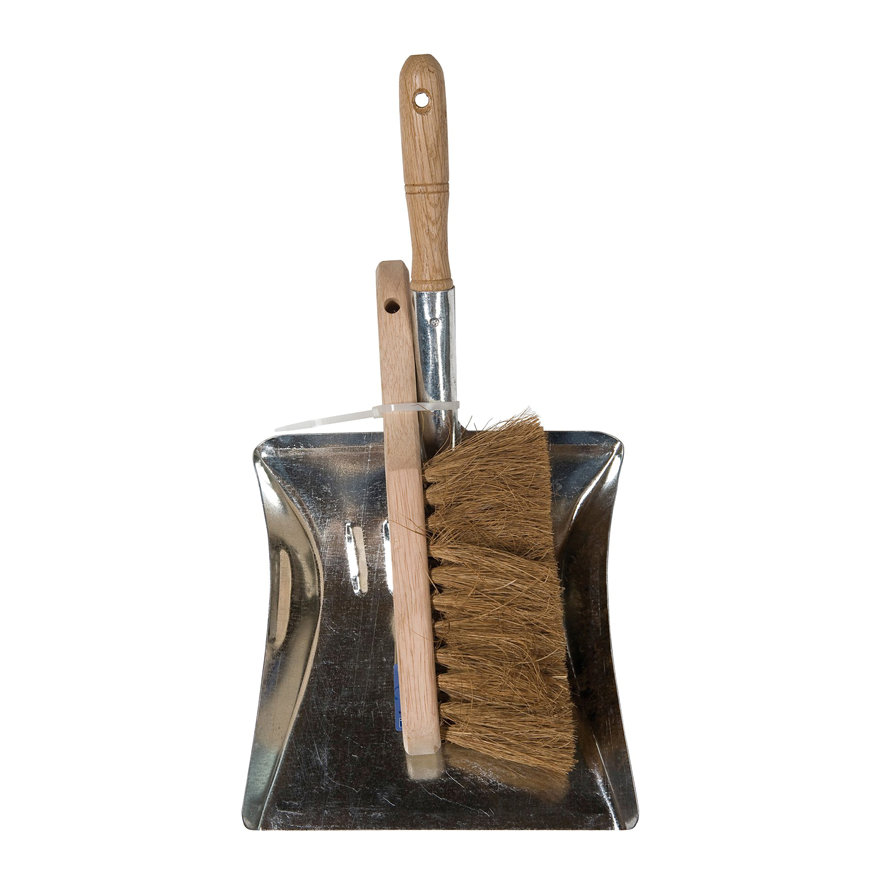 Talen Tools stoffer en blik, staal/hout, kokos haren, blik 220 x 230 mm, borstel 5 x 29 cm