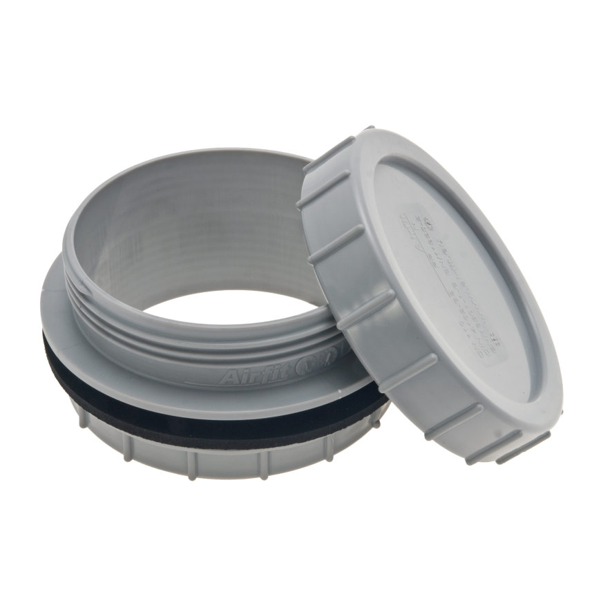 Airfit tankaansluiting incl. schroefdeksel, pp, voor inspectie, schroefaansluiting, grijs, 110 mm
