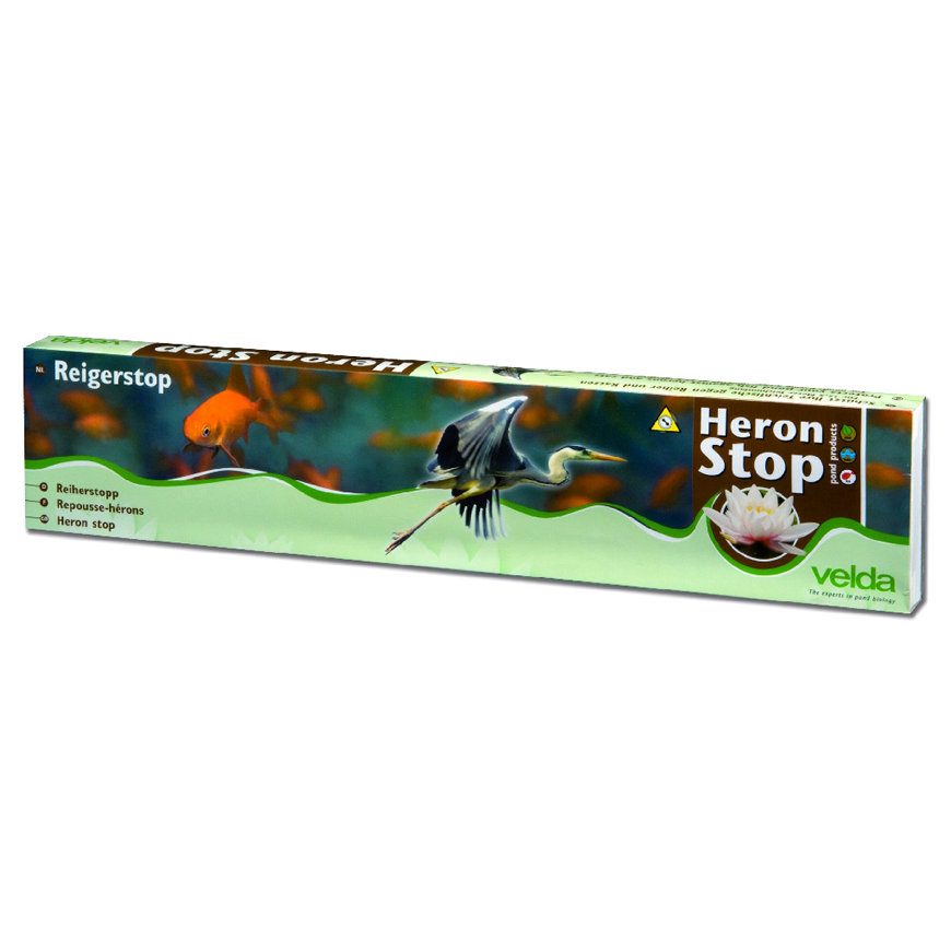 Velda reigerstop, Heron Stop, omheining met belletjes om reigers te verjagen