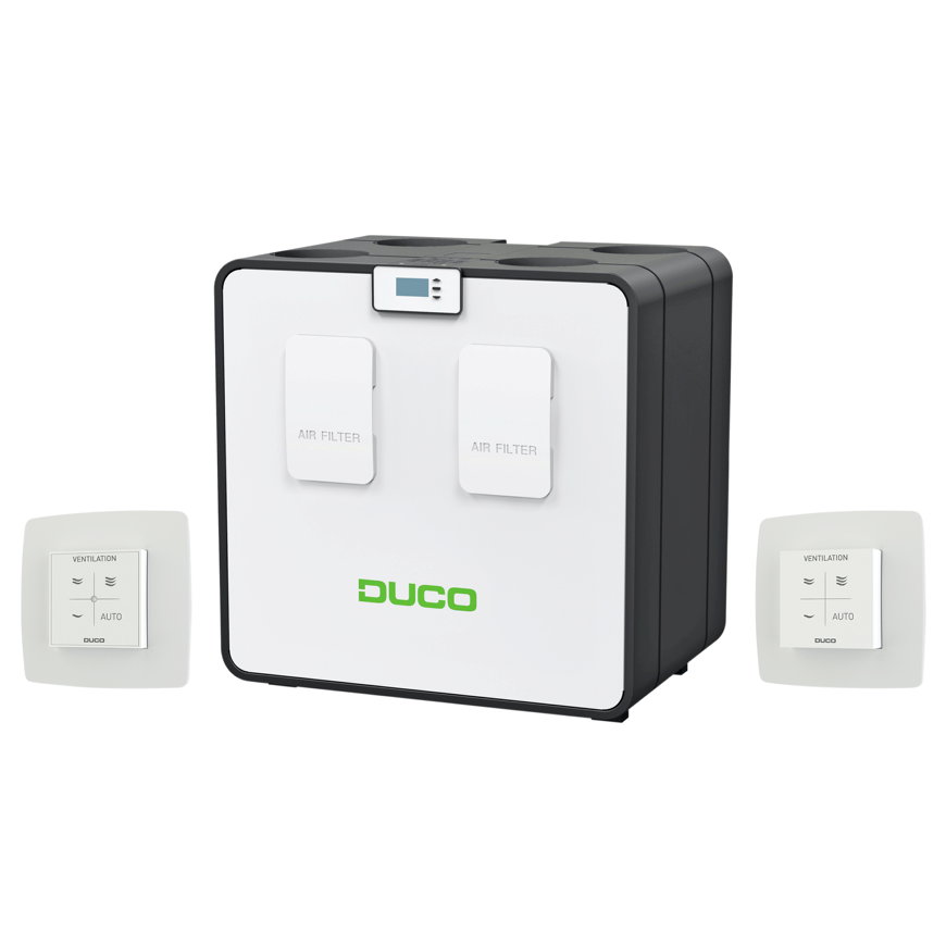 Duco wtw unit, type DucoBox Energy Comfort, D325, 325 m³/uur, pakket, CO²-sensor en bediening