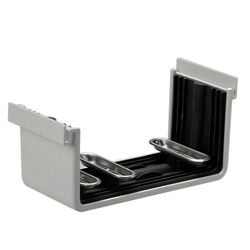 Rawinso verbindingsstuk voor bakgoot, pp, met epdm rubber, lichtgrijs, RAL 7035, 170 mm