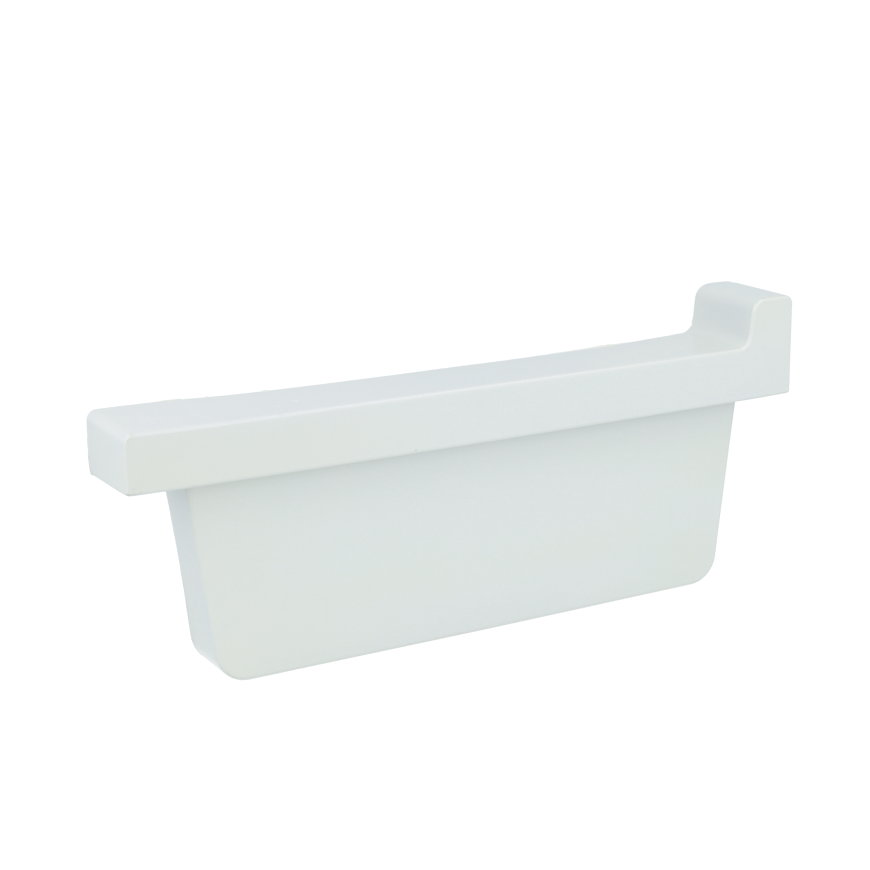 Rawinso eindstuk voor bakgoot, pp, rechts, lichtgrijs, RAL 7035, 205 mm