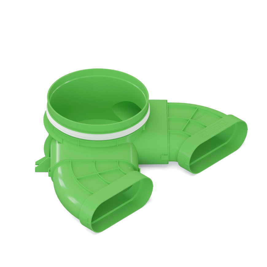 Duco aansluitstuk stijgleiding, type DucoFlex, rond, 1x d = 200 mm, 2x ovaal