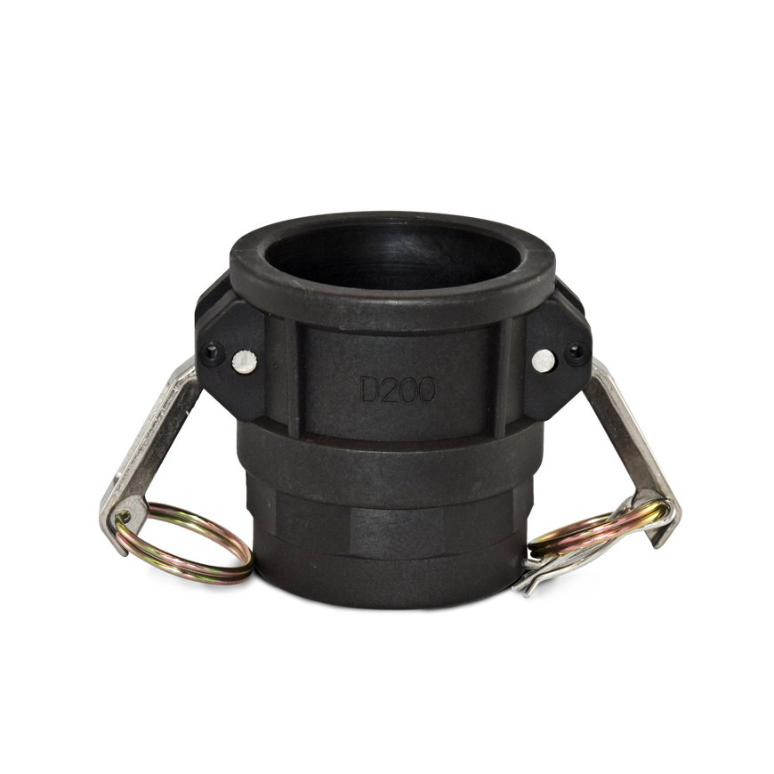 Camlock snelkoppeling, type D, pp, V-deel x binnendraad, DN 100 x 4"