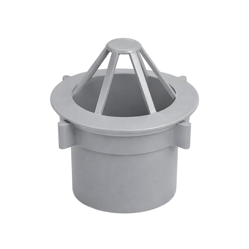 Rawinso gootuitloop met wartel voor bakgoot, polyester, grijs, uitloop 80 mm