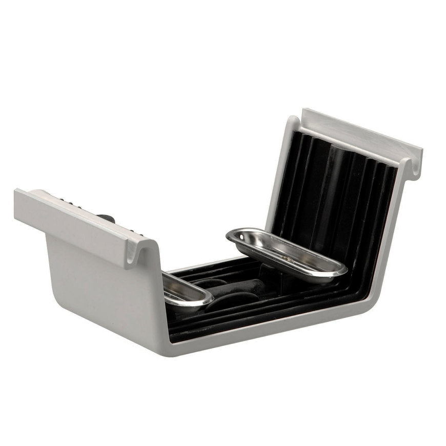 Rawinso verbindingsstuk voor bakgoot, pp, met epdm rubber, lichtgrijs, RAL 7035, 120 mm