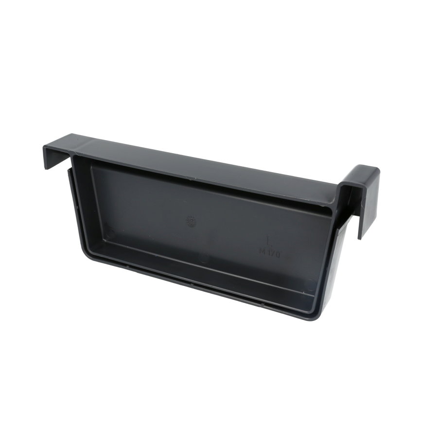 Rawinso eindstuk voor bakgoot, pp, links, antraciet, 170 mm