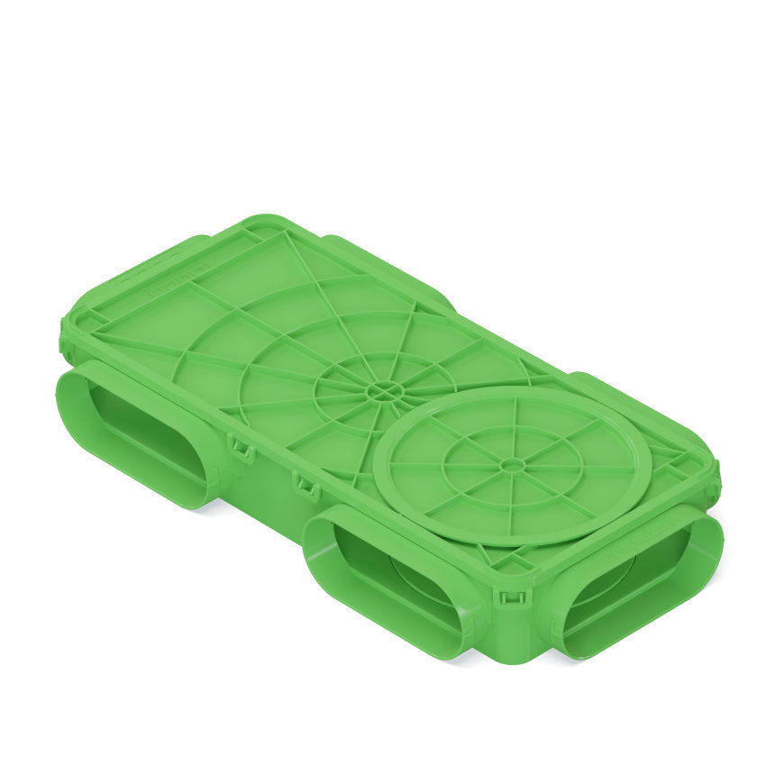 Duco vloer- en plafondplenum, type DucoFlex, ovaal, 6x mof